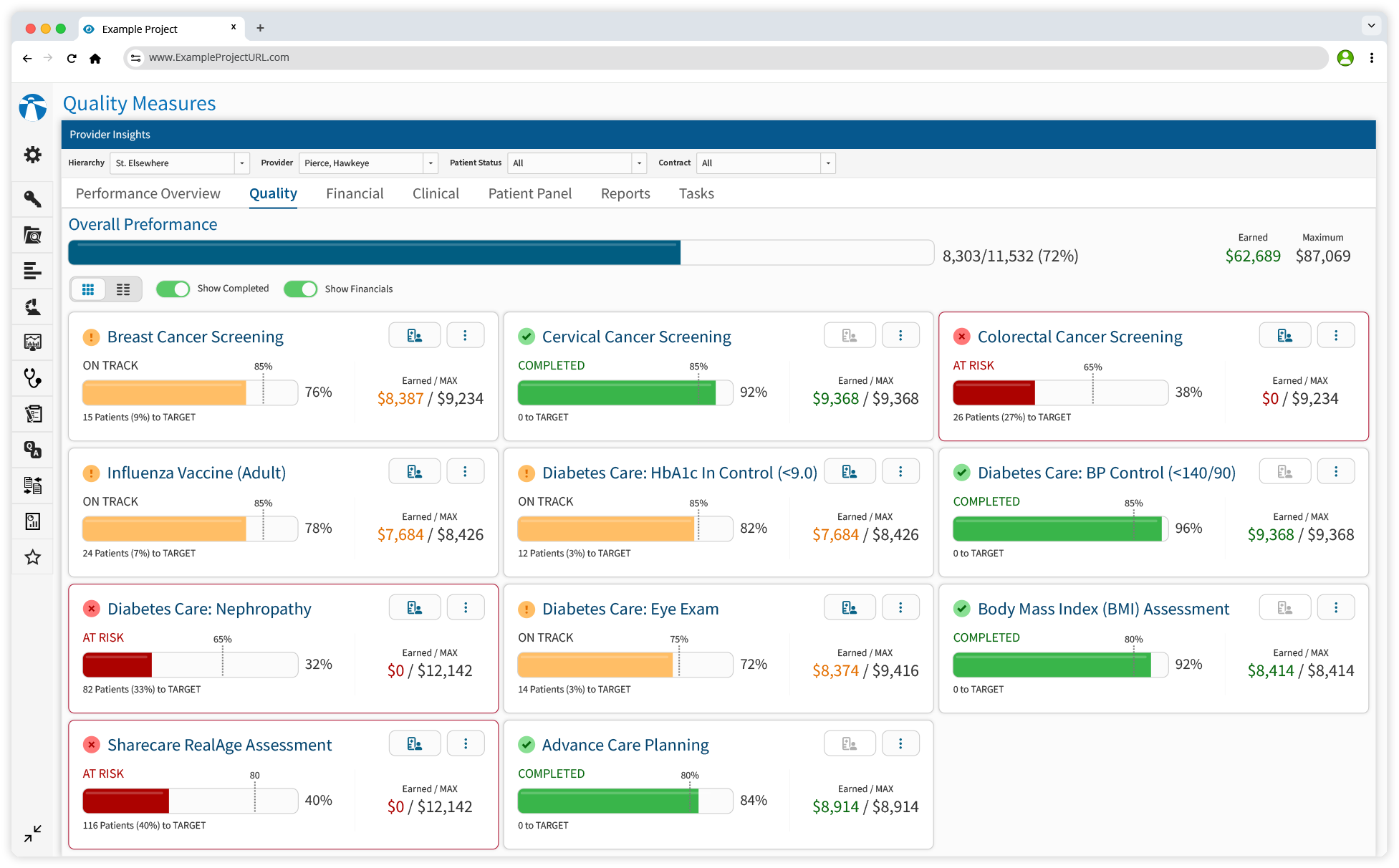 Quality Measures Doctor Dashboard